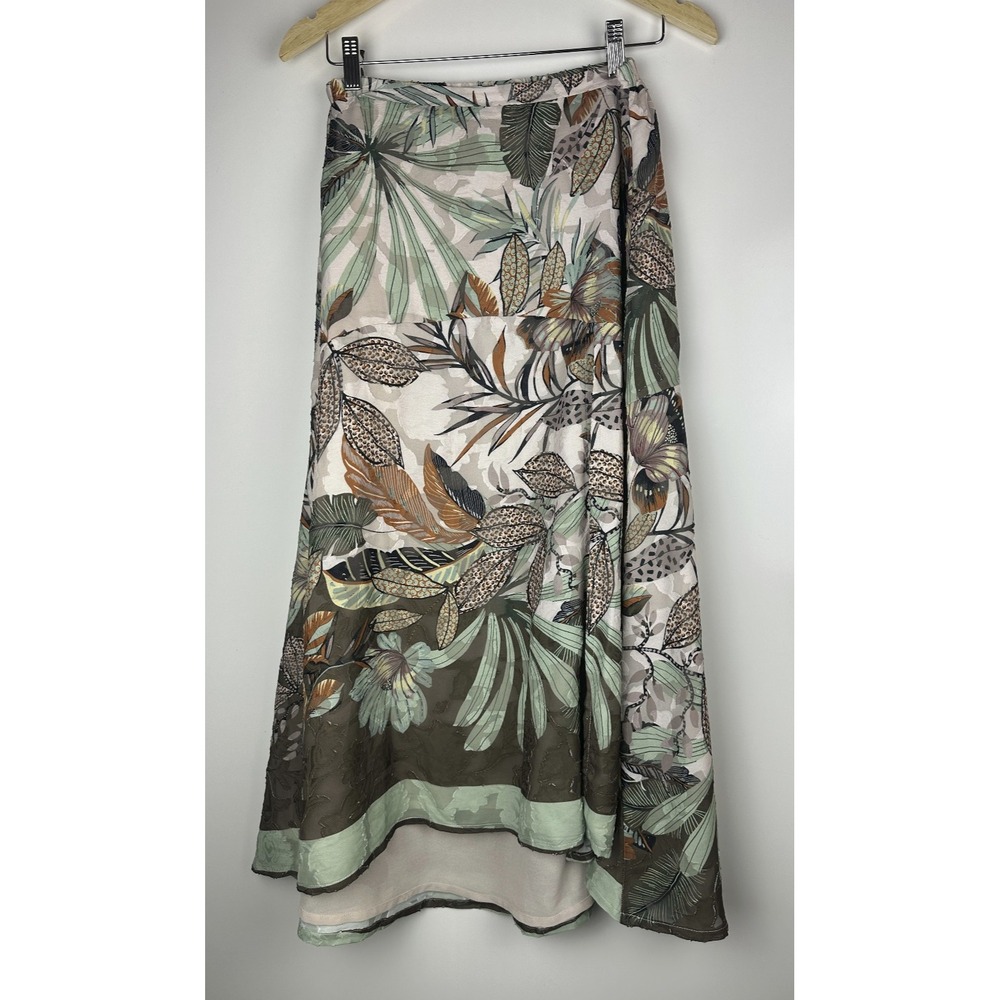 Super Natural x Secret Mission Jungle Safari Open Leg Slit Maxi Skirt Size Small - Picture 14 of 14